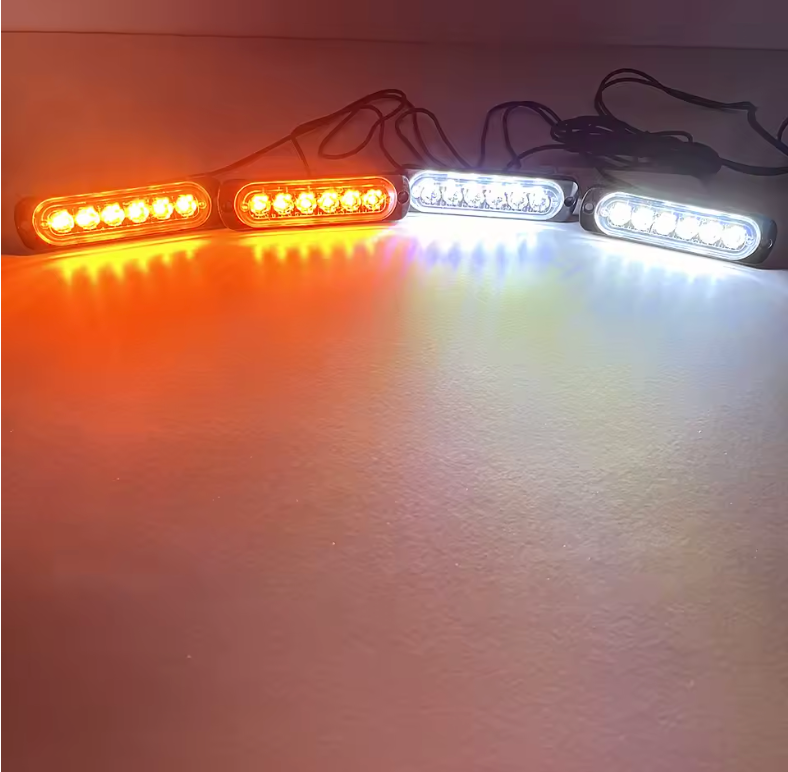 Éclairage de calandre de voiture 12V 24V, feux stroboscopiques d'urgence LED pour Police, balise Flash de pompier, lampe de signalisation jaune et blanche