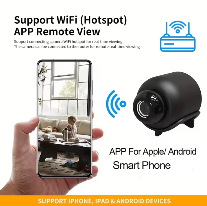 Caméra Mini X5 1080P WiFi – Vision Nocturne HD & Détection de Mouvement