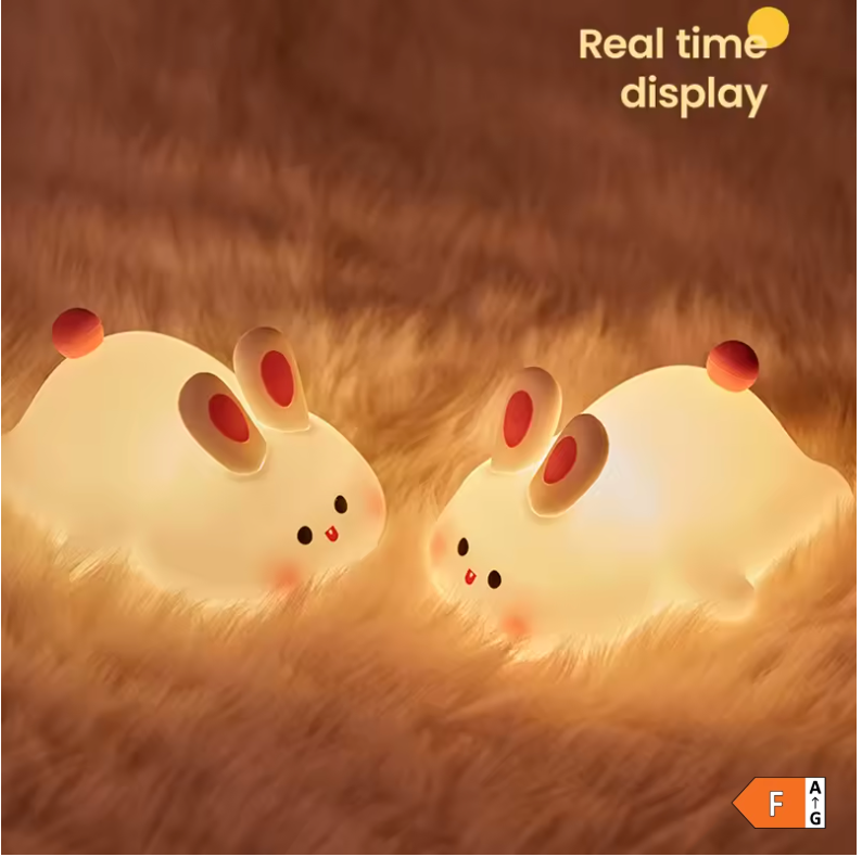 Veilleuse Lapin en Silicone – Lampe Tactile Mignonne pour Enfants