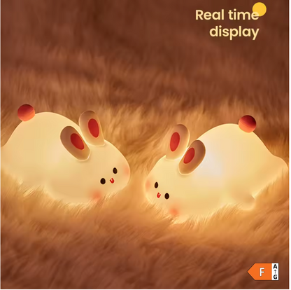 Veilleuse Lapin en Silicone – Lampe Tactile Mignonne pour Enfants