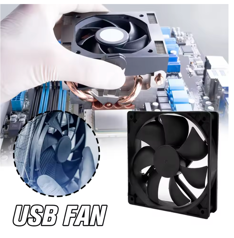 Ventilateur de Refroidissement USB 5V – Silencieux, Sans Balais &amp; Haute Efficacité